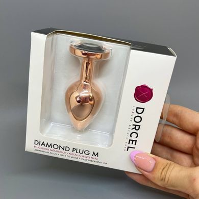 Анальна пробка з чорним стразом Dorcel Diamond M (3,4 см) - фото