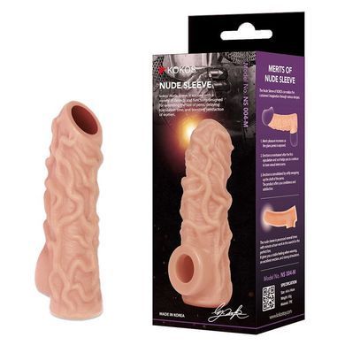 Насадка на член с отверстием для мошонки Kokos Nude Sleeve NS 004-L - фото