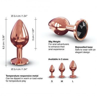 Анальна пробка з чорним стразом Dorcel Diamond M (3,4 см) - фото