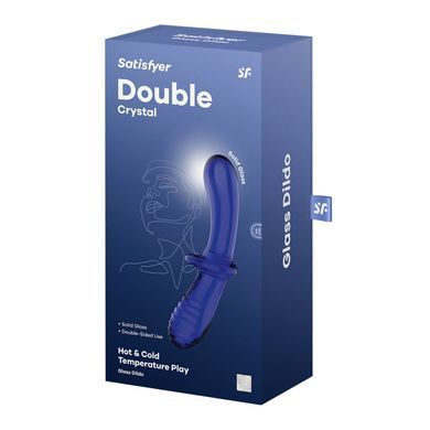 Скляний ділдо Satisfyer Double Crystal light blue - фото