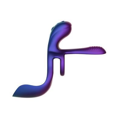 Эрекционное виброкольцо 3в1 Hueman Zenith Cock Ring With Glans And Perineum Stimulator - фото