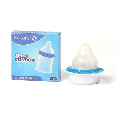 Презерватив з шипами Recare Spike Condom Blue (1 шт) блакитний - фото