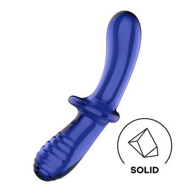 Скляний ділдо Satisfyer Double Crystal light blue - фото
