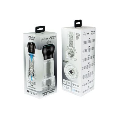 Kiiroo Feel Pocket Crystal PowerBlow Combo Set - мастурбатор+вакуумна насадка - фото
