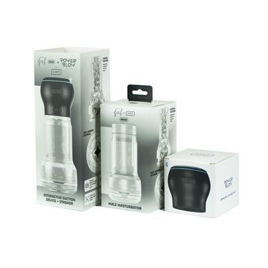 Kiiroo Feel Pocket Crystal PowerBlow Combo Set - мастурбатор+вакуумна насадка - фото