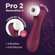 Satisfyer Pro 2 Generation 3 Wine Red - вакуумный стимулятор клитора - фото товара