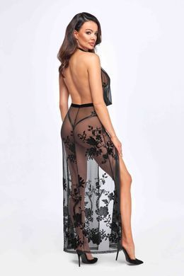 Сукня Noir Handmade F312 Divinity long flocked mesh dress with open back S