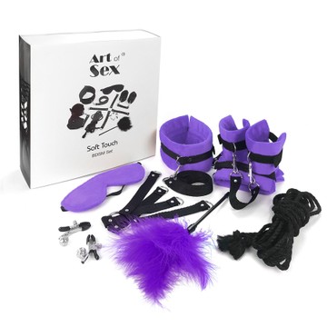 Art of Sex Soft Touch BDSM Set - набір БДСМ 9 предметів фіолетовий - фото