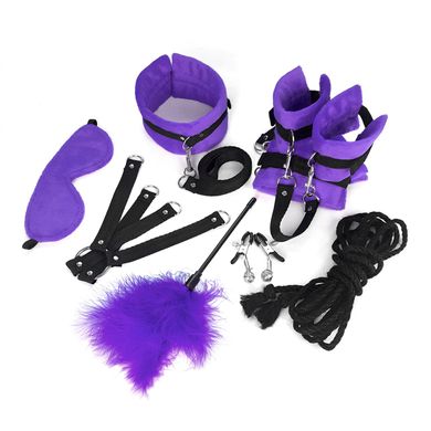 Art of Sex Soft Touch BDSM Set - набор БДСМ 9 предметов фиолетовый - фото