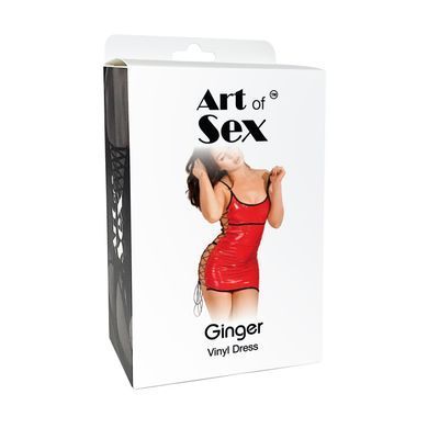 Лакированное платье на шнуровке Art of Sex Ginger красное L-2XL