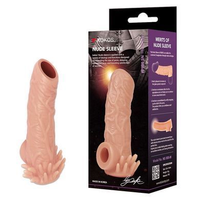 Насадка на член с отверстием для мошонки Kokos Nude Sleeve NS 005-L - фото