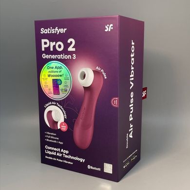 Satisfyer Pro 2 Generation 3 Wine Red - вакуумний кліторальний смарт-стимулятор - фото
