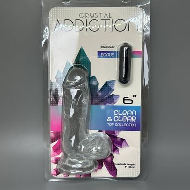 Фаллоимитатор ADDICTION Crystal Clear Dildo with Balls 6" (15,2 см) - фото