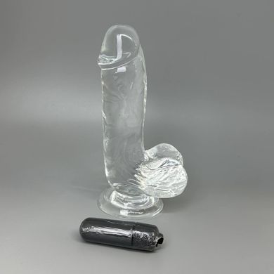 Фаллоимитатор ADDICTION Crystal Clear Dildo with Balls 6" (15,2 см) - фото