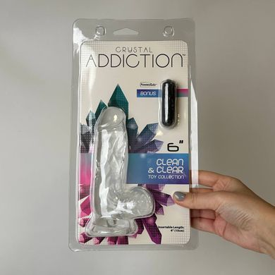 Фаллоимитатор ADDICTION Crystal Clear Dildo with Balls 6" (15,2 см) - фото