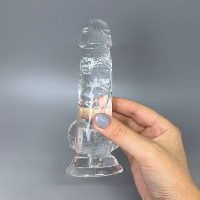 Фаллоимитатор ADDICTION Crystal Clear Dildo with Balls 6" (15,2 см) - фото