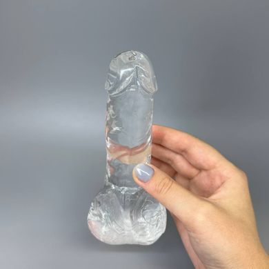 Фаллоимитатор ADDICTION Crystal Clear Dildo with Balls 6" (15,2 см) - фото
