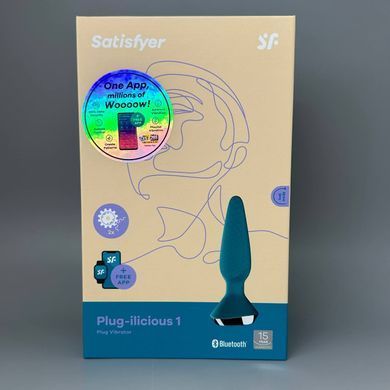 Анальна смарт-вібропробка Satisfyer Plug-ilicious 1 Petrol 2,8 см - фото