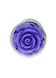 Анальна пробка з кристалом у вигляді троянди Boss Dark Silver PLUG Purple S (2,7 см) (недоліки лакового покриття) - фото товару