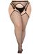 Еротичні колготки Leg Avenue Stokings with O-ring Attached Garter Belt Black 1X/2X - фото товару