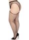 Еротичні колготки Leg Avenue Stokings with O-ring Attached Garter Belt Black 1X/2X - фото товару