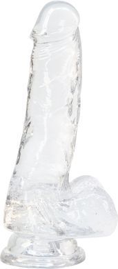 Фаллоимитатор ADDICTION Crystal Clear Dildo with Balls 7" (17,8 см) - фото