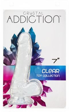 Фаллоимитатор ADDICTION Crystal Clear Dildo with Balls 7" (17,8 см) - фото