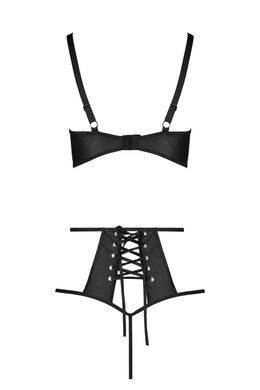 Комплект білизни Passion TASMINA SET black S/M - фото