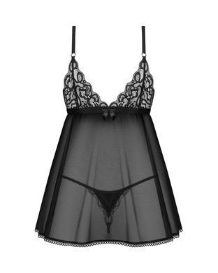 Сорочка та трусики Obsessive Blomentis babydoll & thong M/L