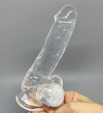 Фаллоимитатор ADDICTION Crystal Clear Dildo with Balls 7" (17,8 см) - фото