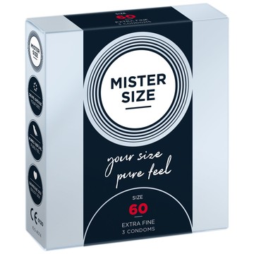 Презервативи Mister Size pure feel 60 (3 шт.) - фото