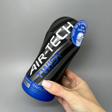 Мастурбатор Tenga Air-Tech TWIST ripple blue із змінною тугістю обхвату - фото
