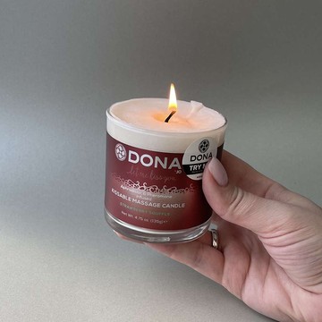 Їстівна масажна свічка DONA полуничне суфле (125 мл) - фото