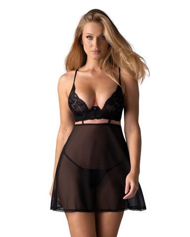 Сорочка та трусики Obsessive Nutris babydoll & thong XS/S