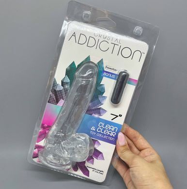 Фаллоимитатор ADDICTION Crystal Clear Dildo with Balls 7" (17,8 см) - фото