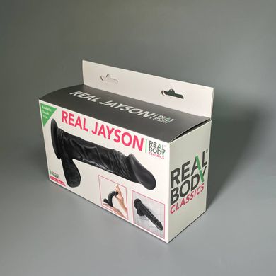 Черный фаллоимитатор на присоске Real Body Real Jayson (21 см) - фото