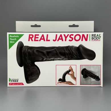 Чорний фалоімітатор на присосці Real Body Real Jayson (21 см) - фото