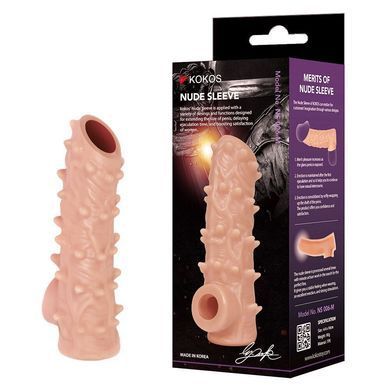 Насадка на пеніс з отвором для мошонки Kokos Nude Sleeve NS 006-L - фото