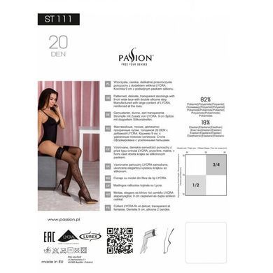Колготки з ефектом панчіх на підв'язках Passion TI112 nero-roso (60/20 den) 3/4 - фото