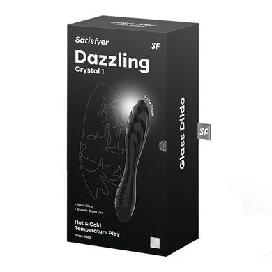 Скляний ділдо Satisfyer Dazzling Crystal 1 Black (18,4 см) - фото