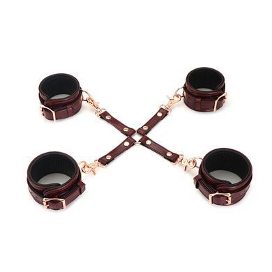 Кожаная крестовина Liebe Seele Wine Red Hog tie - фото