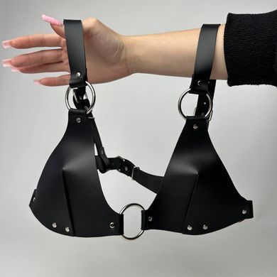 Ліф із натуральної шкіри Feral Feelings Bikini Top Black