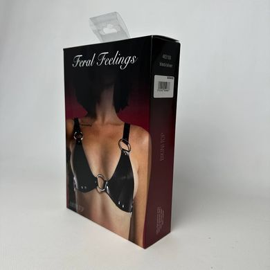 Ліф із натуральної шкіри Feral Feelings Bikini Top Black