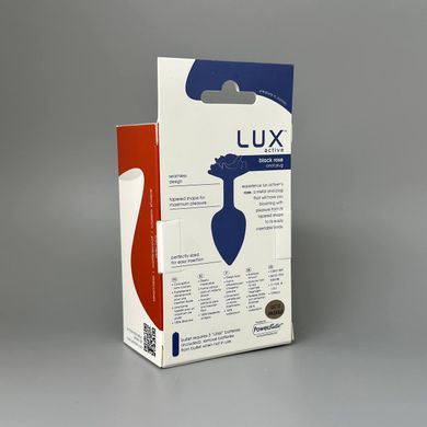 Анальная пробка со стразом (3,3 см) и вибропулей Lux Active Rose черная - фото
