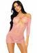 Платье ажурное в сердечках Leg Avenue Heart net mini dress OS Pink