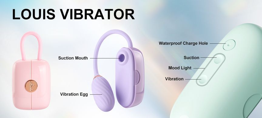 Віброяйце з вакуумним стимулятором клітора Otouch LOUIS VIBRATOR Pink - фото