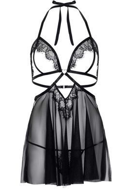 Сорочка та трусики Leg Avenue Lace and mesh babydoll & panty Black S