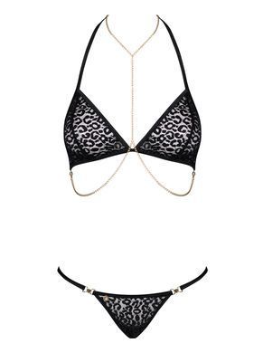 Еротичний комплект Obsessive Pantheria 2-pcs set black S/M - фото