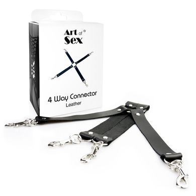 БДСМ набір для фіксації хрестовина Art of Sex 4 Way Connector чорний - фото