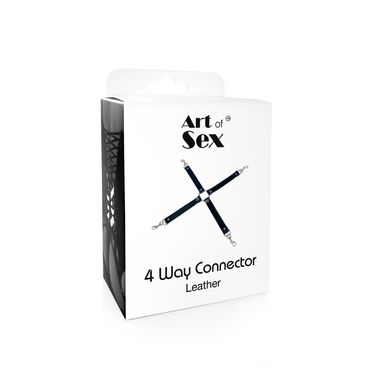 БДСМ набір для фіксації хрестовина Art of Sex 4 Way Connector чорний - фото
